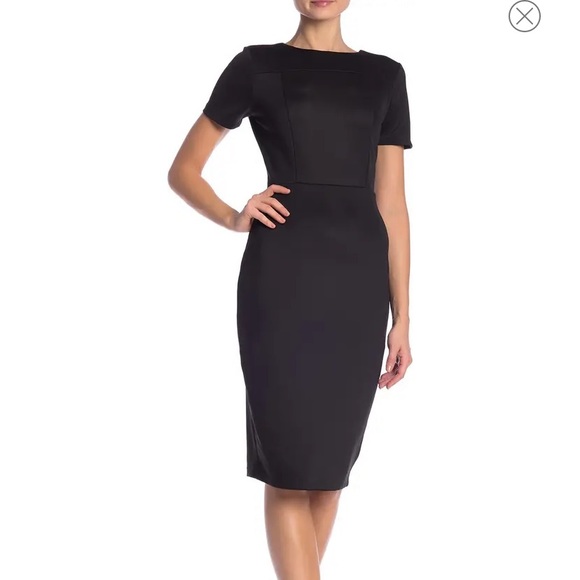 Alexia Armor Scuba Midi Sheath Dress Black - Picture 2 of 2